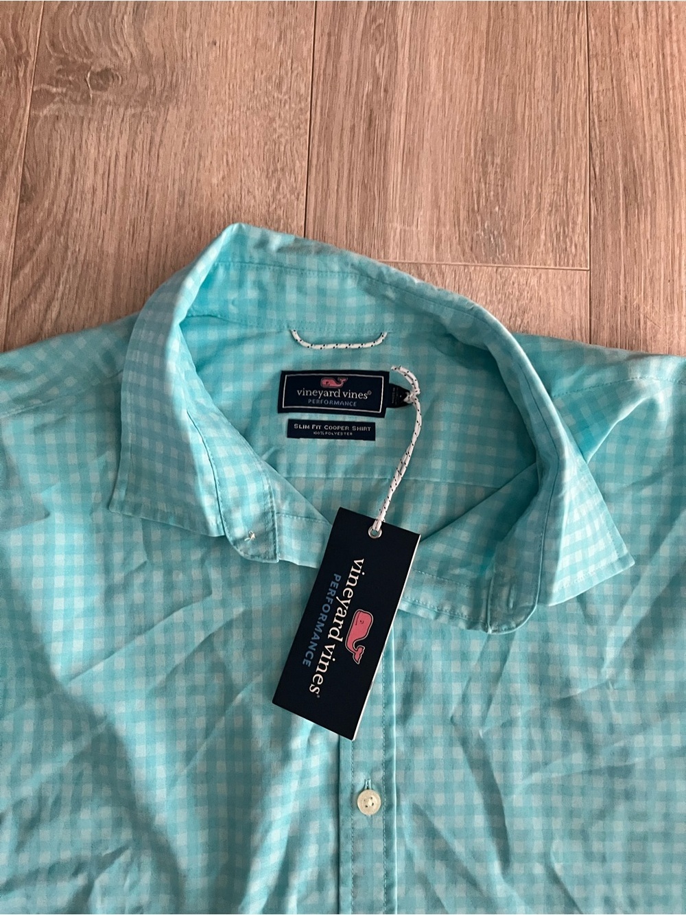NWT Vineyard Vines Men’s Performance Slim Fit Cooper Shirt Medium Turquoise XL - Picture 3 of 7